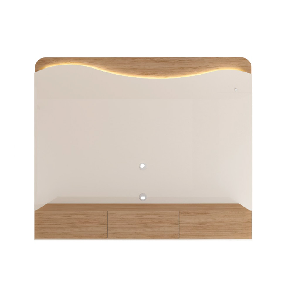 Painel para TV até 75 Polegadas Lumiere com LED 3 Gavetas Off White e Carvalho