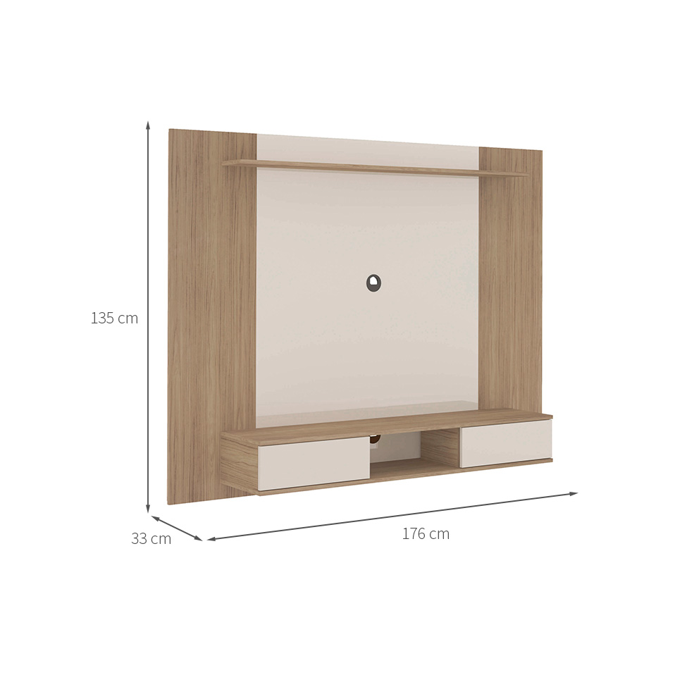 Painel para TV até 75 Polegadas Nevada 2 PT Carvalho e Off White