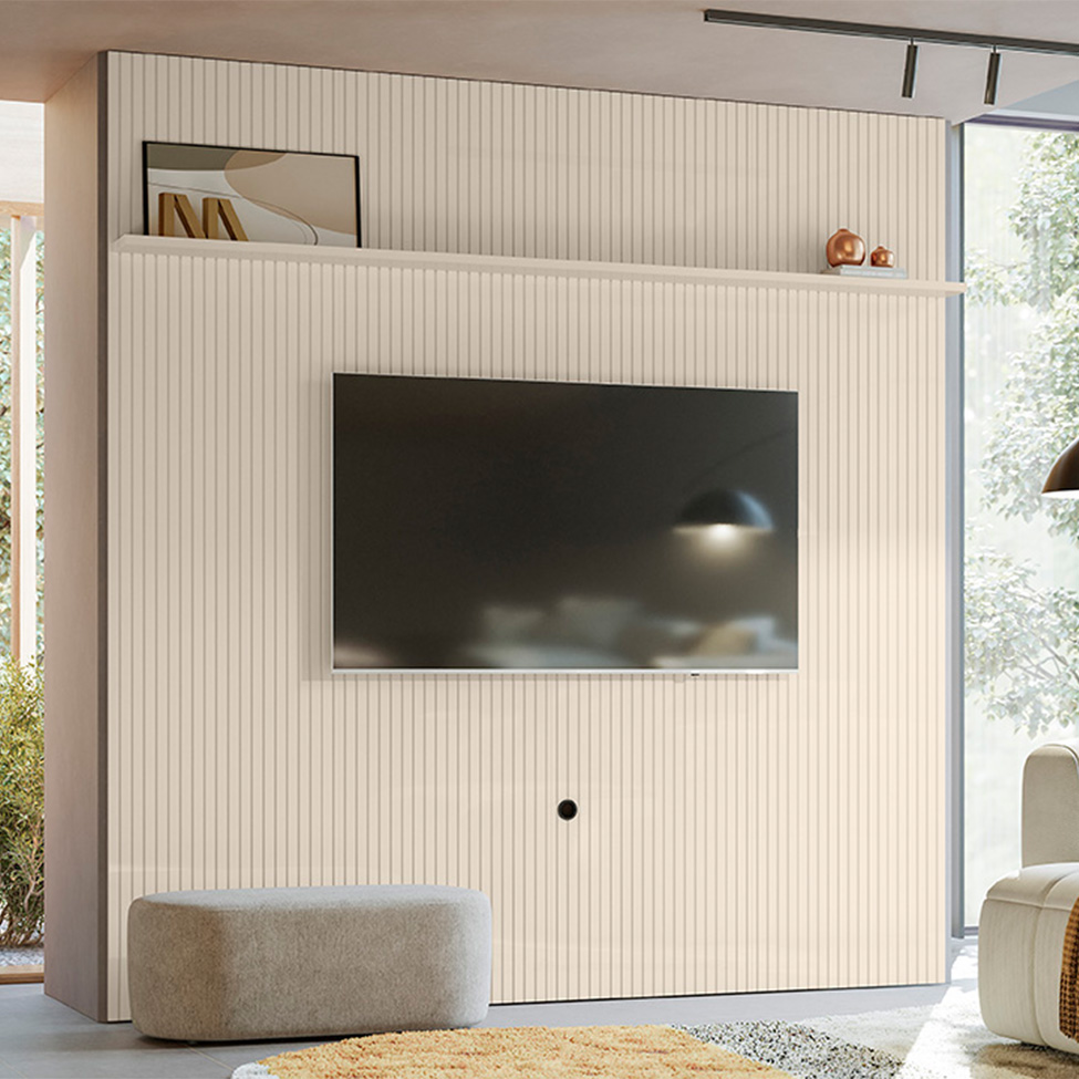 Painel para TV até 75 Polegadas New Guaporé Off White