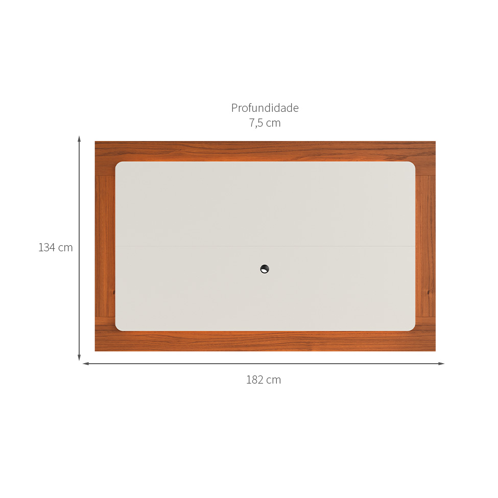Painel para TV até 75 Polegadas Oslo Canela e Off White 182 cm