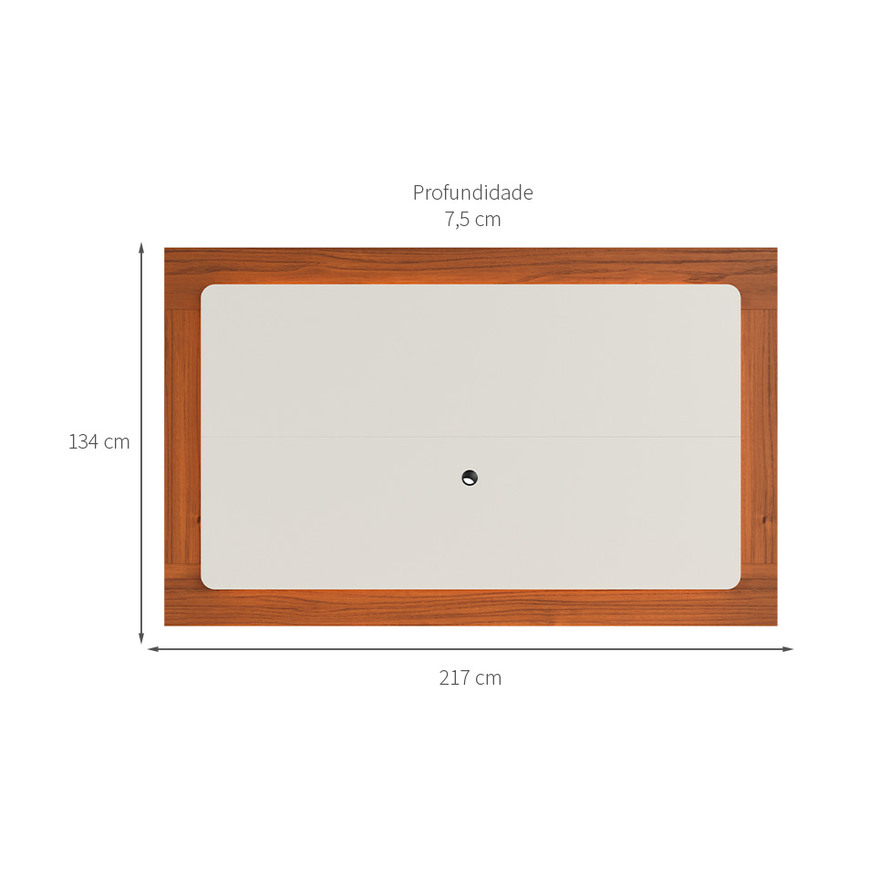 Painel para TV até 75 Polegadas Oslo Canela e Off White 217 cm