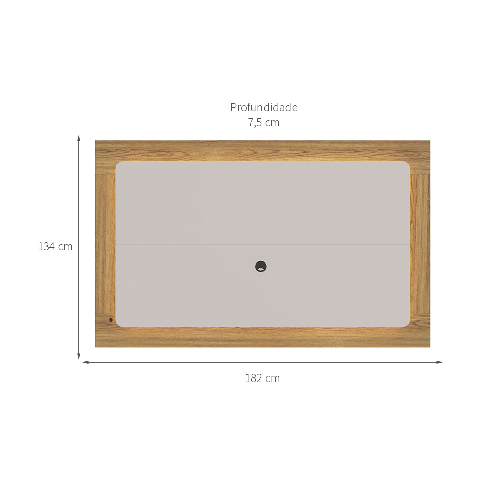Painel para TV até 75 Polegadas Oslo Freijó e Off White 182 cm
