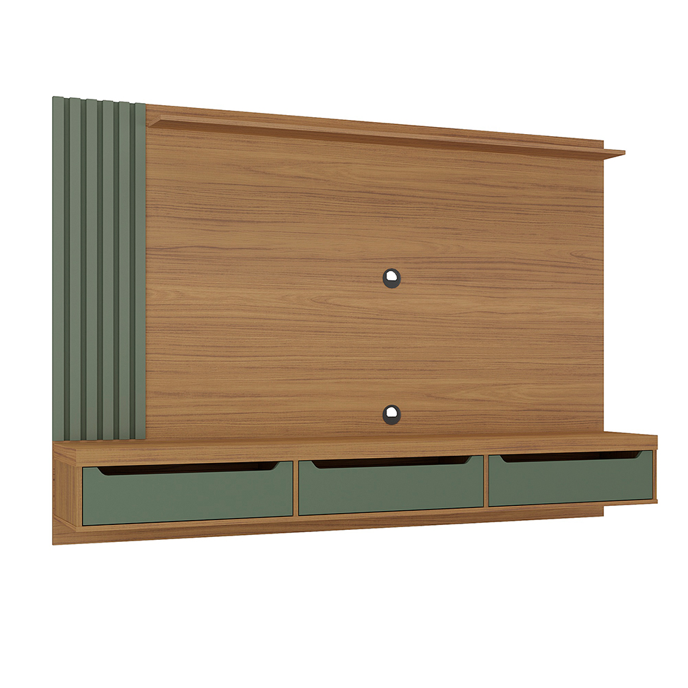 Painel para TV até 75 Polegadas Presence Carvalho e Verde Menta