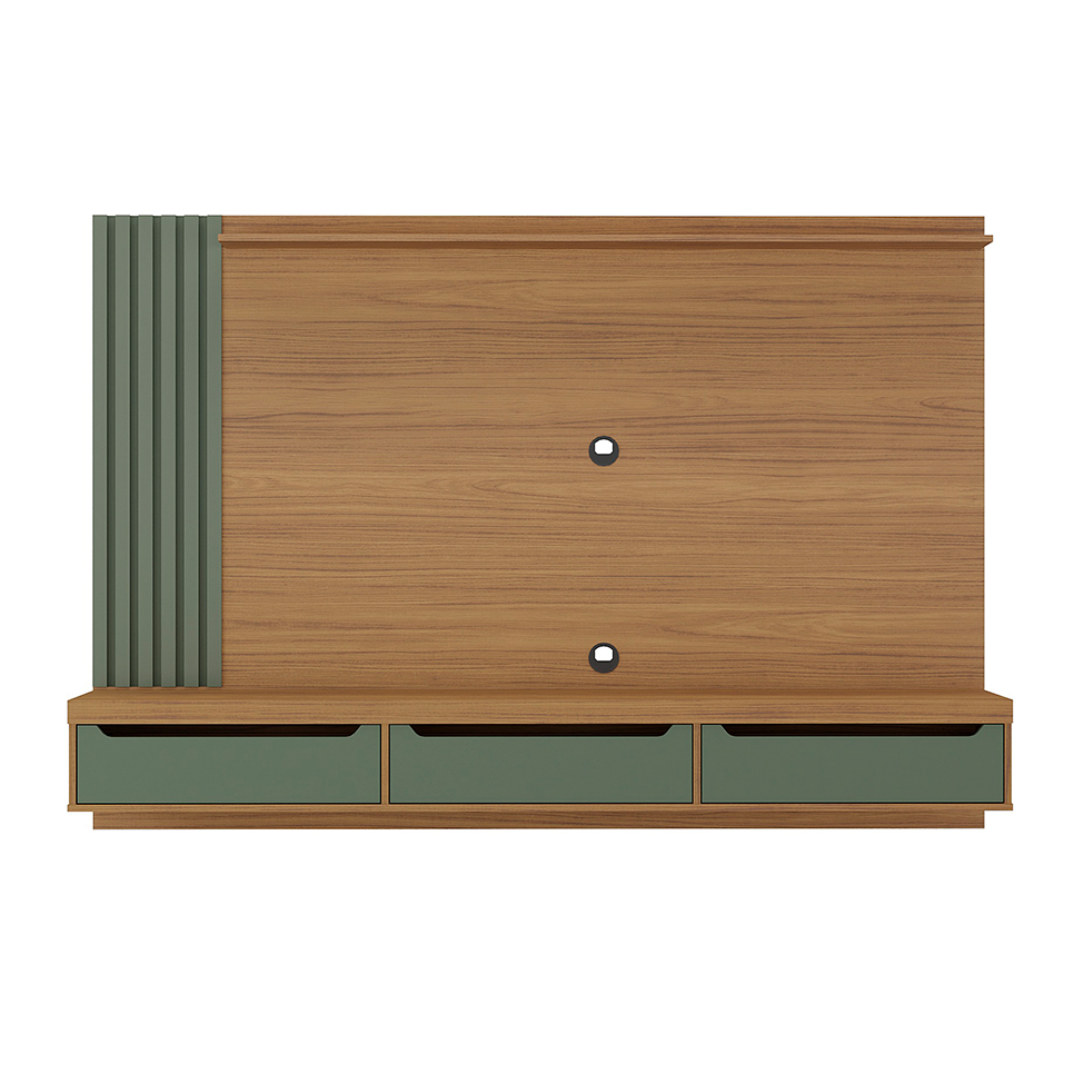 Painel para TV até 75 Polegadas Presence Carvalho e Verde Menta