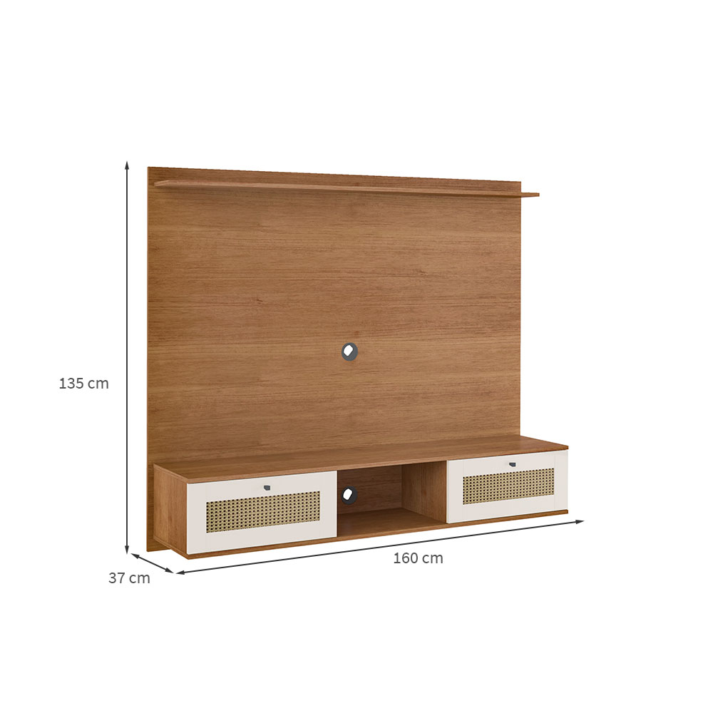 Painel para TV até 75 Polegadas Trama 2 PT Cinamomo e Off White