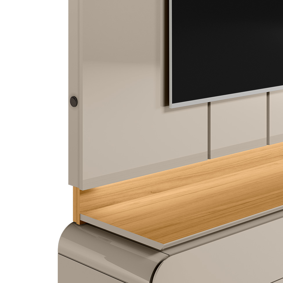 Painel para TV até 75 Polegadas Zurique 2 PT Tauari e Off White