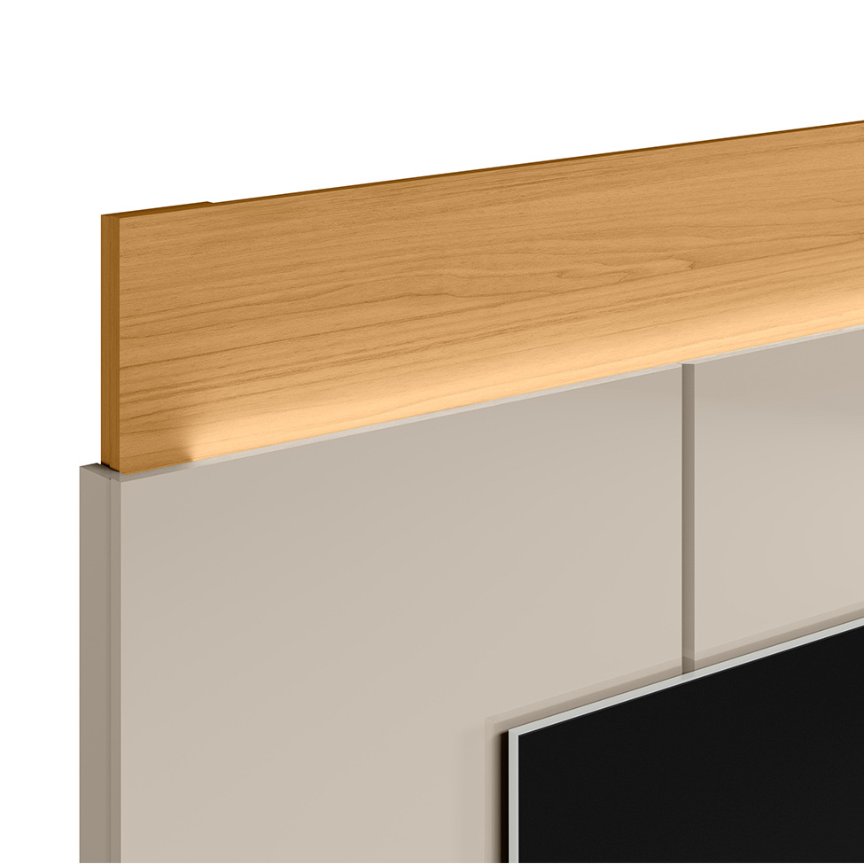Painel para TV até 75 Polegadas Zurique 2 PT Tauari e Off White