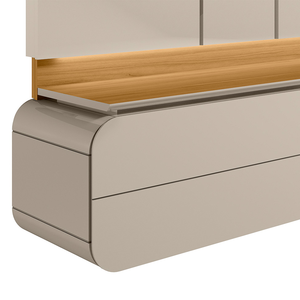 Painel para TV até 75 Polegadas Zurique 2 PT Tauari e Off White