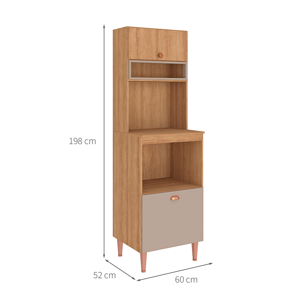 Panaleiro Duplo Marti 2 Portas Mel e Fendi