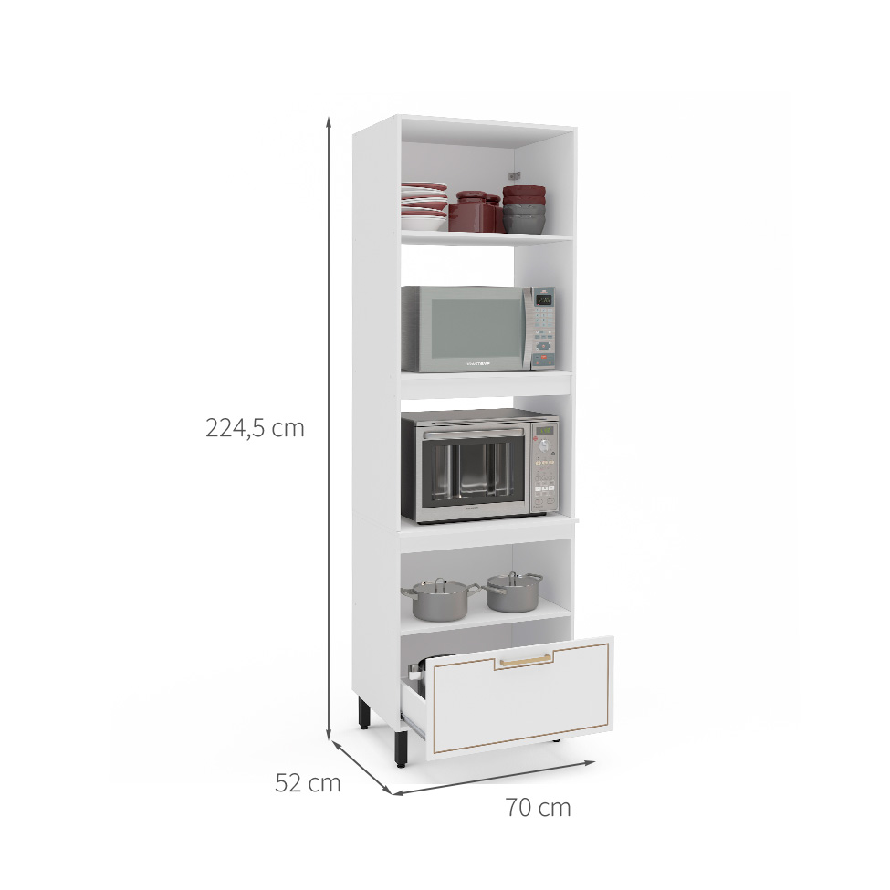 Paneleiro Amara 2 Portas 1 Gaveta Branco