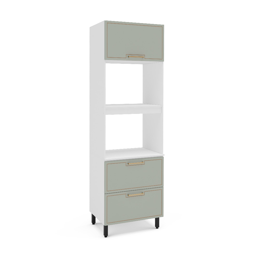 Paneleiro Amara 2 Portas 1 Gaveta Verde e Branco