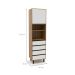 Paneleiro Confort 1 Porta 4 Gavetas Cinamomo e Off White