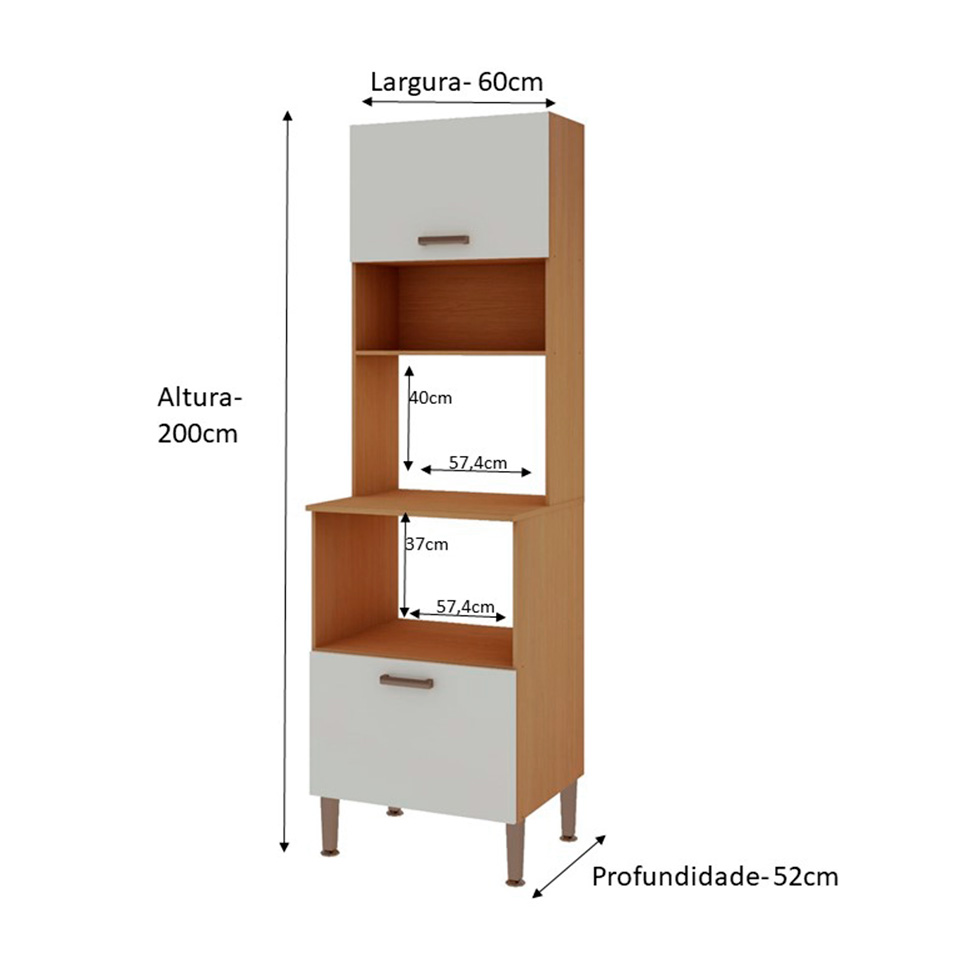 Paneleiro Essência 100% MDF 2 Portas Freijó e Off White
