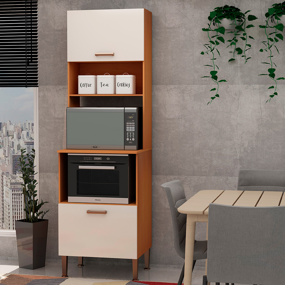 Paneleiro Essência 100% MDF 2 Portas Freijó e Off White