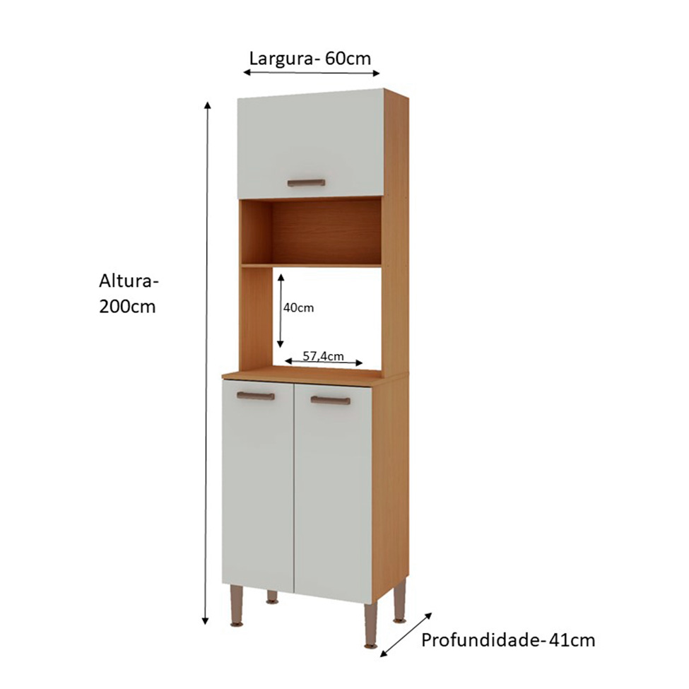 Paneleiro Essência 100% MDF 3 Portas Freijó e Off White
