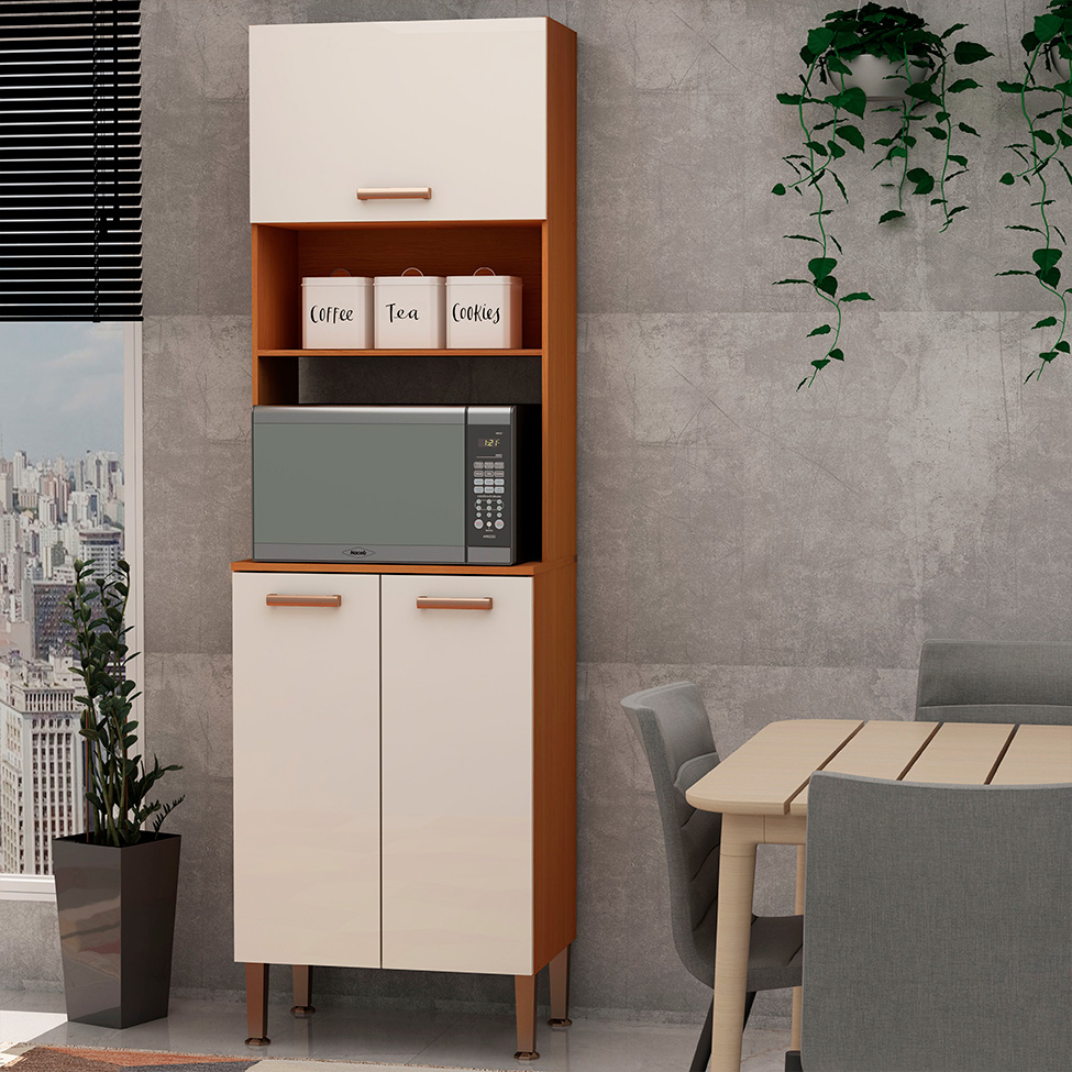 Paneleiro Essência 100% MDF 3 Portas Freijó e Off White