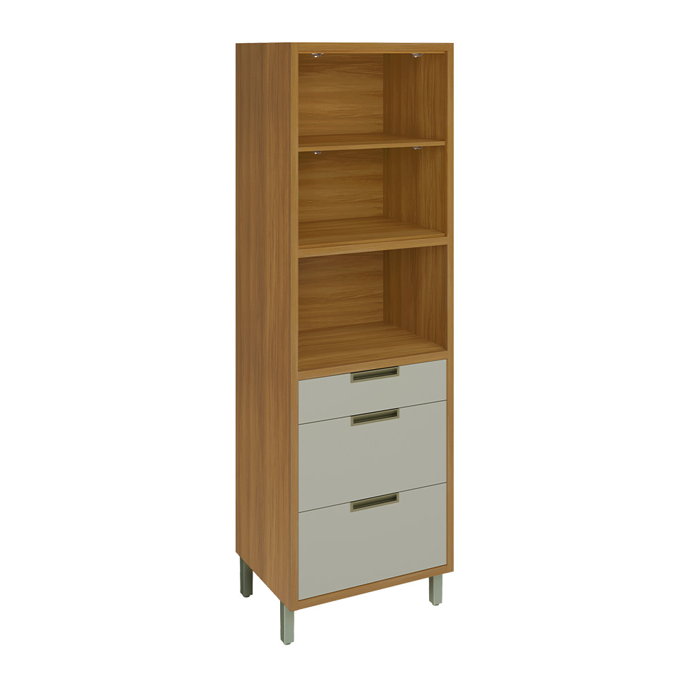 Paneleiro Imperatriz 2 Portas 3 Gavetas Freijó e Off White