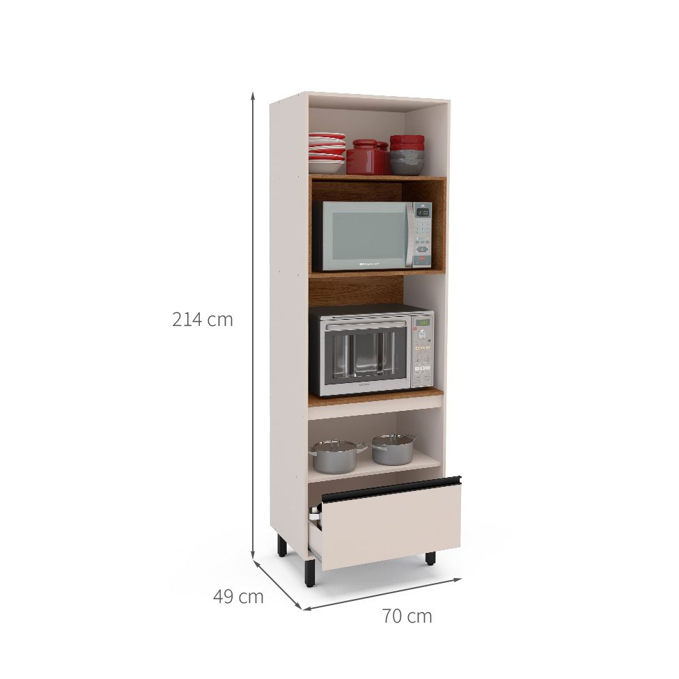 Paneleiro Koya 2 Portas 1 Gaveta Creme