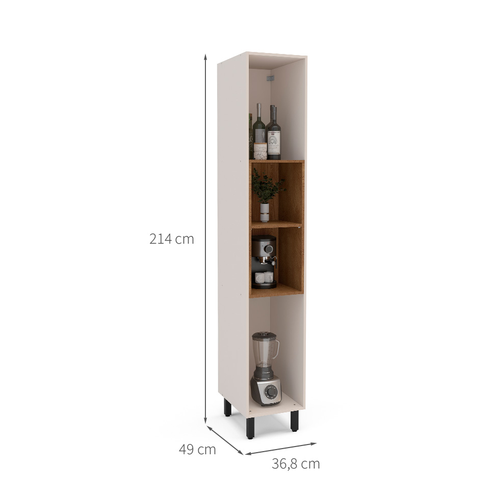 Paneleiro Koya com Nicho 2 Portas Creme