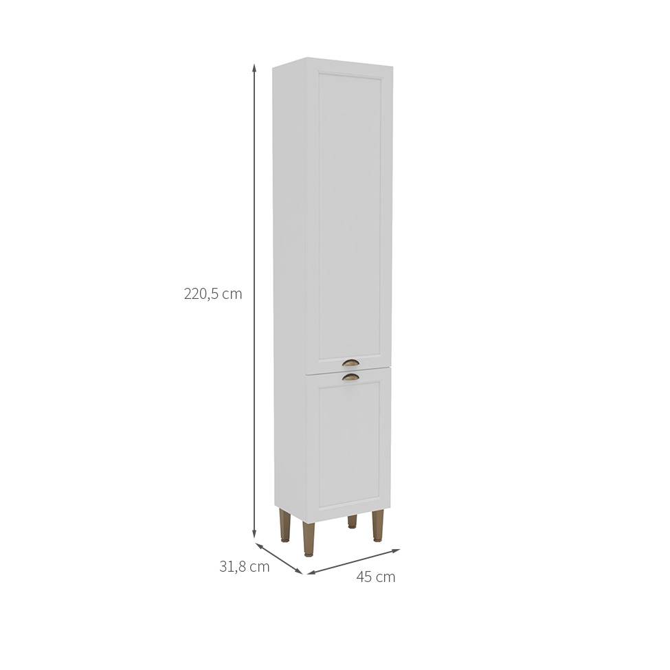 Paneleiro Lavanda 2 Portas Branco 45 cm