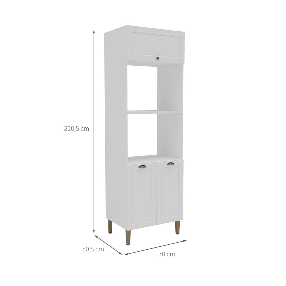 Paneleiro Lavanda 2 Portas Branco 70 cm