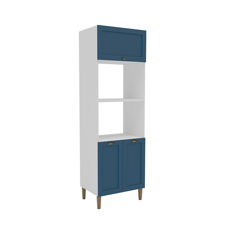 Paneleiro Lavanda 3 Portas Azul e Branco