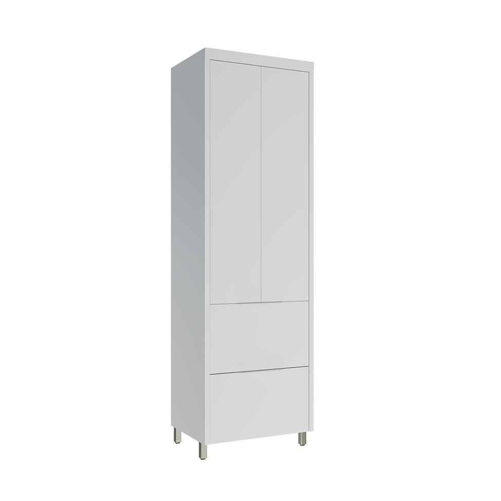 Paneleiro Marquesa 100% MDF 2 Portas 2 Gavetas Branco e Nature
