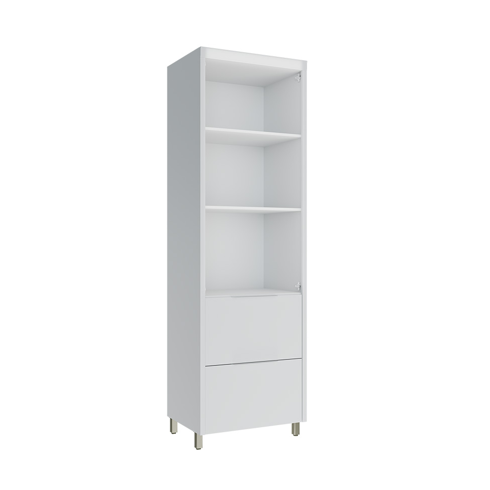 Paneleiro Marquesa 100% MDF 2 Portas 2 Gavetas Branco e Nature