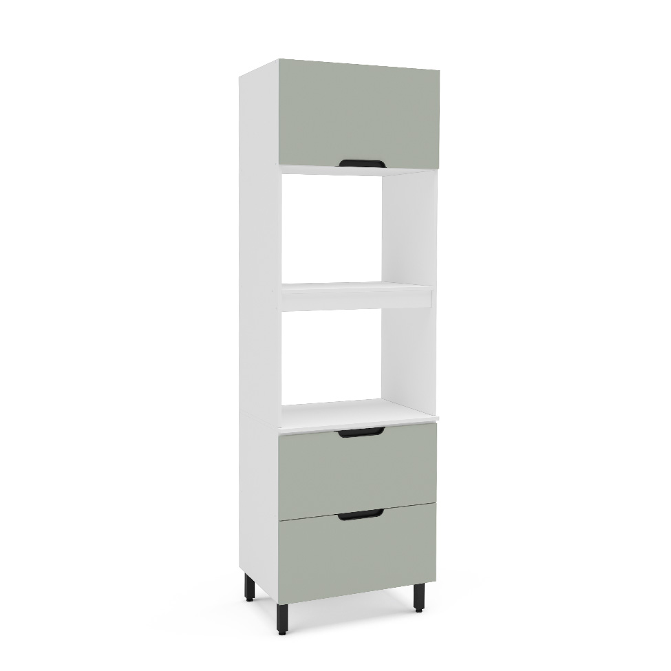 Paneleiro Meena 2 Portas 1 Gaveta Verde e Branco