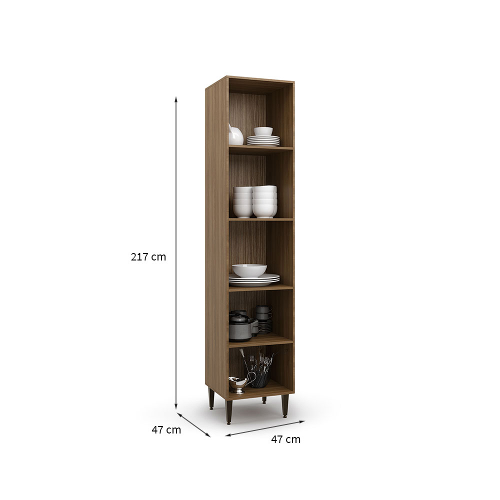 Paneleiro Paris 2 Portas Nogal e Branco