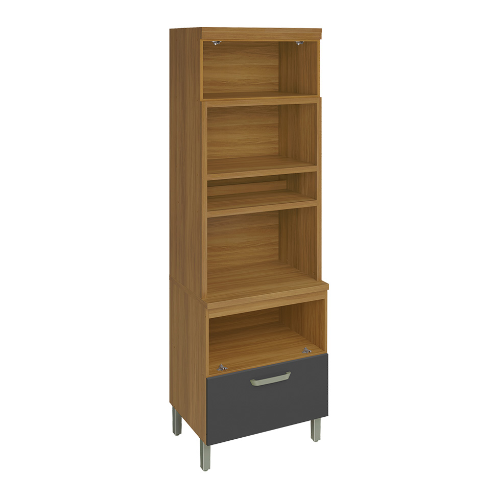 Paneleiro Princesa 2 Portas 1 Gaveta Freijó e Grafite