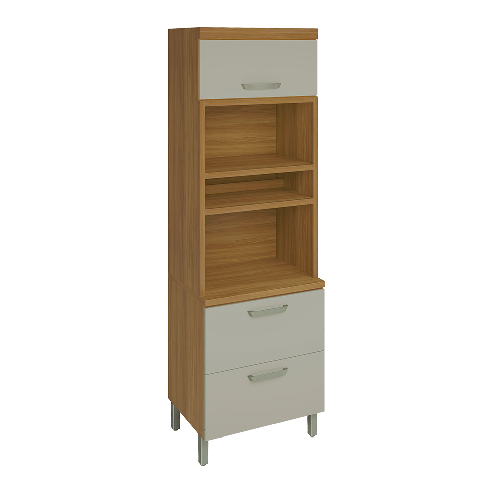 Paneleiro Princesa 2 Portas 1 Gaveta Freijó e Off White