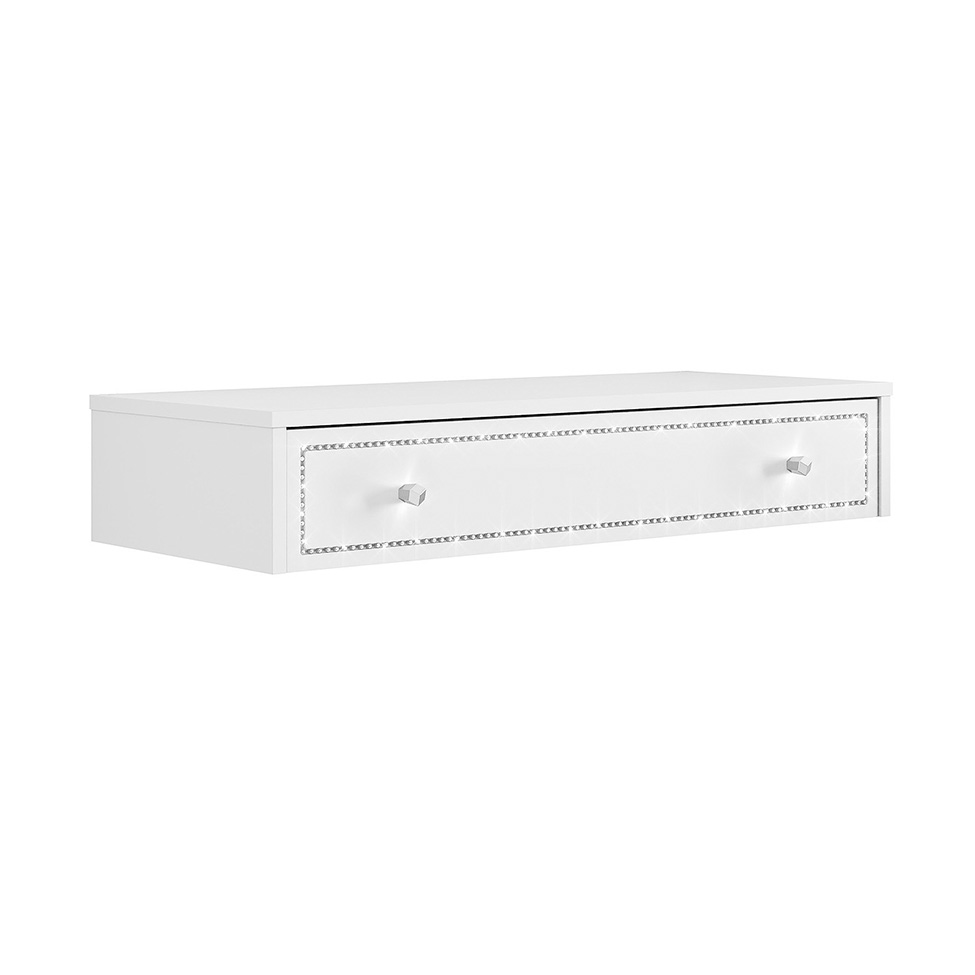 Penteadeira Suspensa Strass 1 Gaveta Branca 80 cm