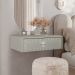 Penteadeira Suspensa Strass 1 Gaveta Off White 50 cm