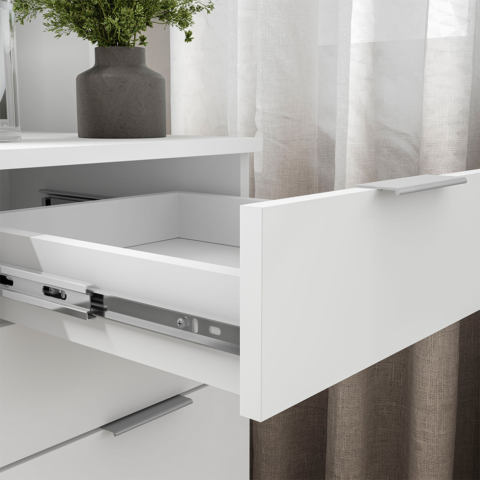 Penteadeira com Espelho e LED Bella 1 Porta 3 Gavetas Branca