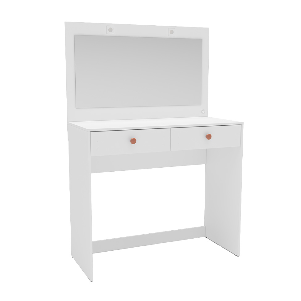 Penteadeira com Espelho e LED Valence 2 Gavetas Branca