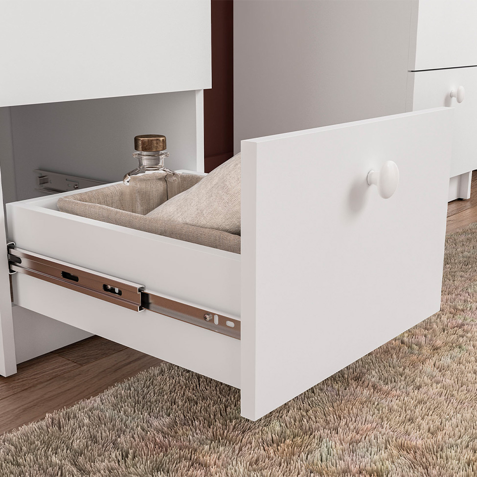 Penteadeira com Espelho e Led Touch Iris 7 Gavetas Branca