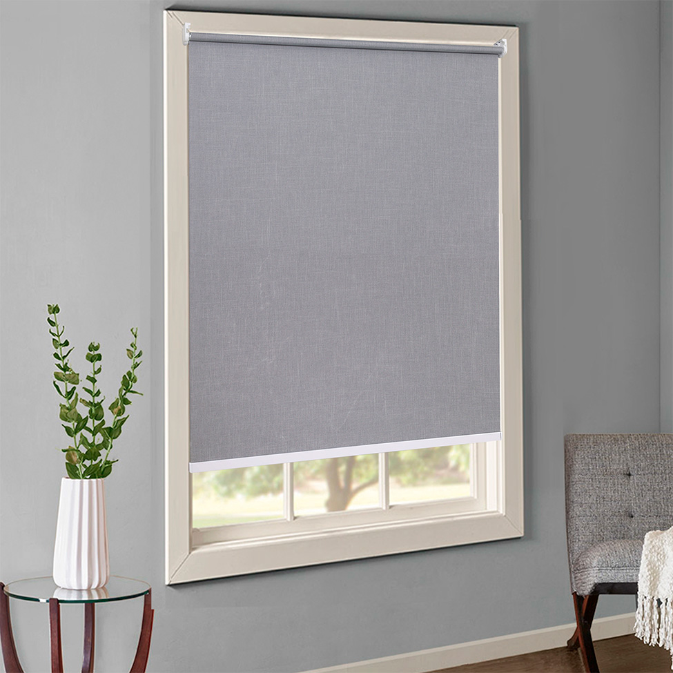 Persiana Blackout Bloom Dual Block Linho Cinza 140x160