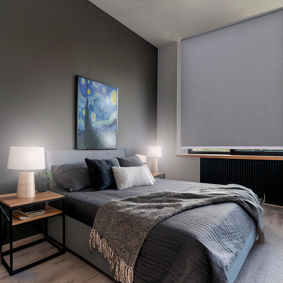 Persiana Blackout Bloom Dual Block Linho Cinza 160x160