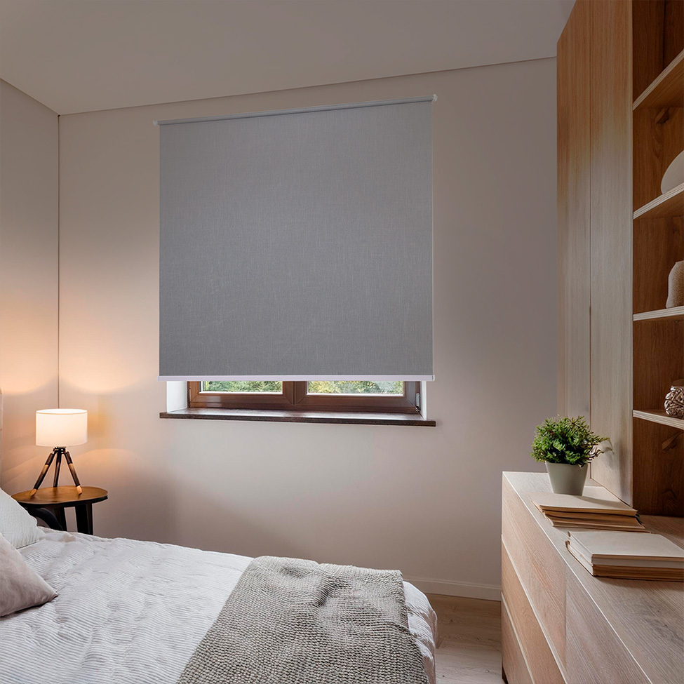 Persiana Blackout Bloom Dual Block Linho Cinza 160x160