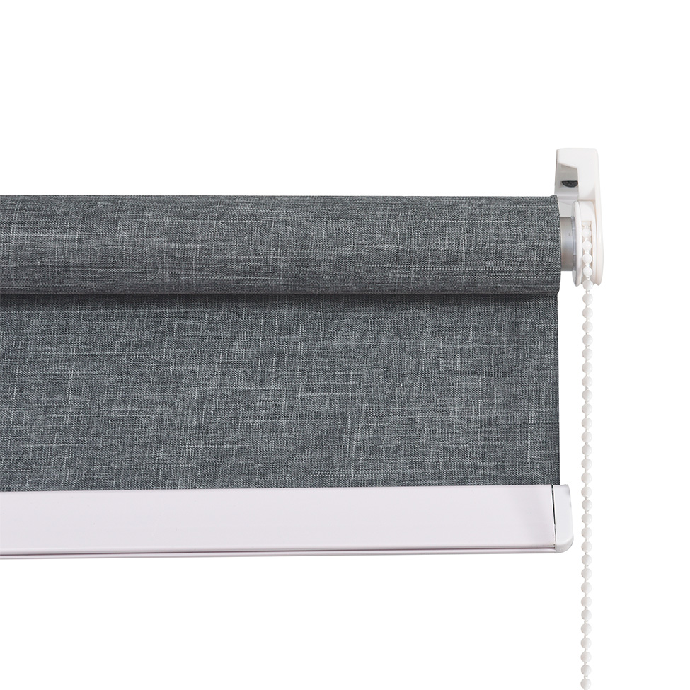 Persiana Blackout Bloom Dual Block Linho Cinza Escuro 160x160