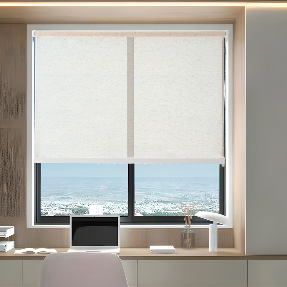 Persiana Corta Luz Bloom Linho Bege 160x160