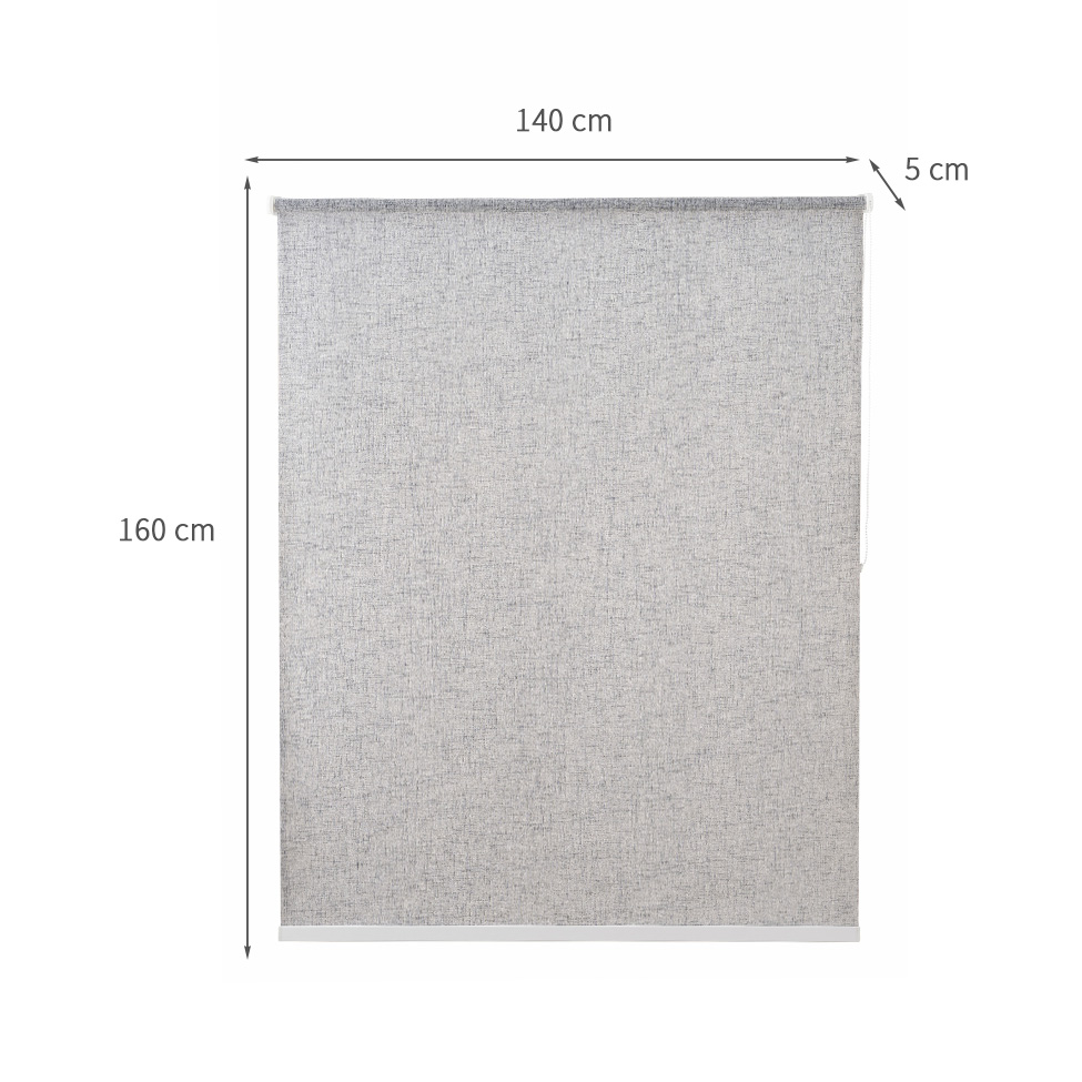 Persiana Corta Luz Bloom Linho Cinza 140x160