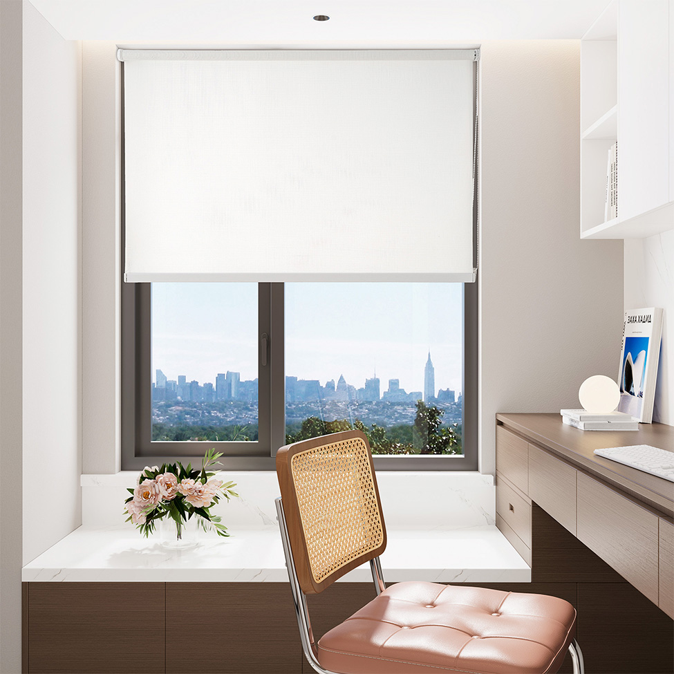 Persiana Corta Luz Bloom Linho Off White 160x160