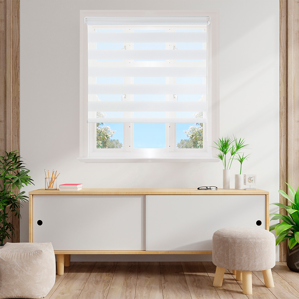 Persiana Rolo Dupla Zebra Branca 120x260