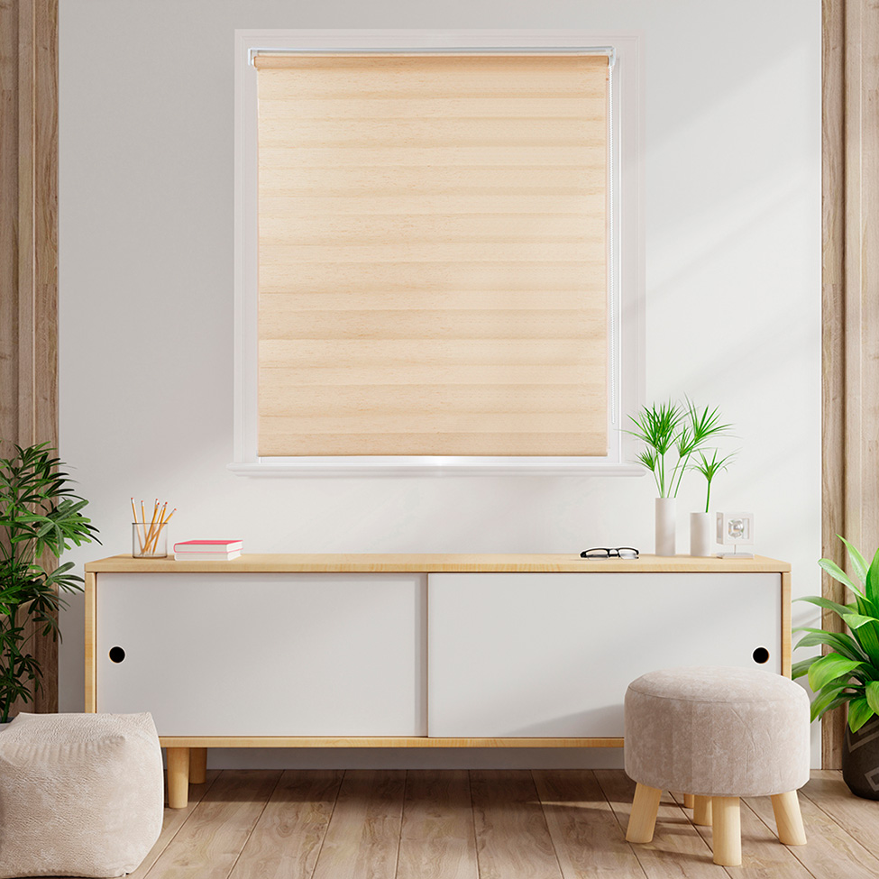 Persiana Rolo Dupla Zebra Linho Bege 140x160