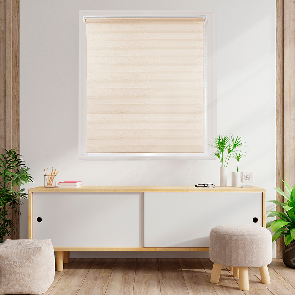 Persiana Rolo Dupla Zebra Linho Bege 160x160