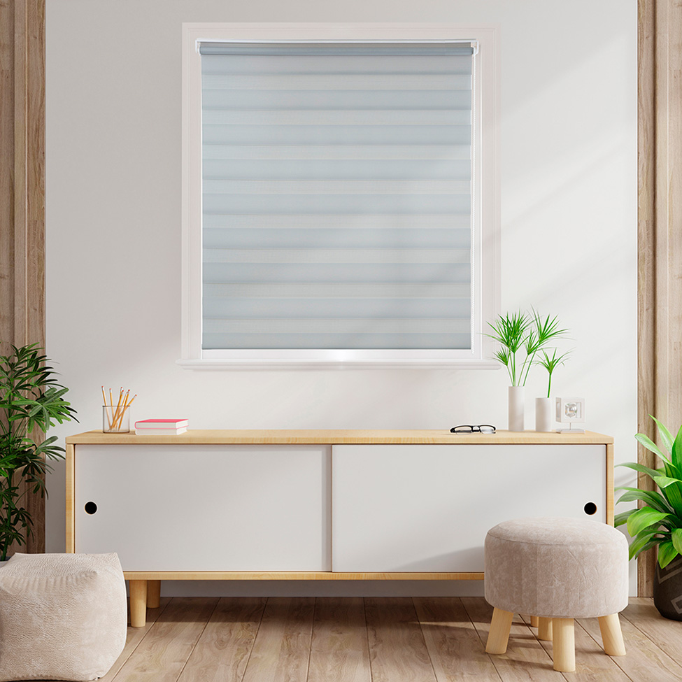 Persiana Rolo Dupla Zebra Linho Cinza 160x160