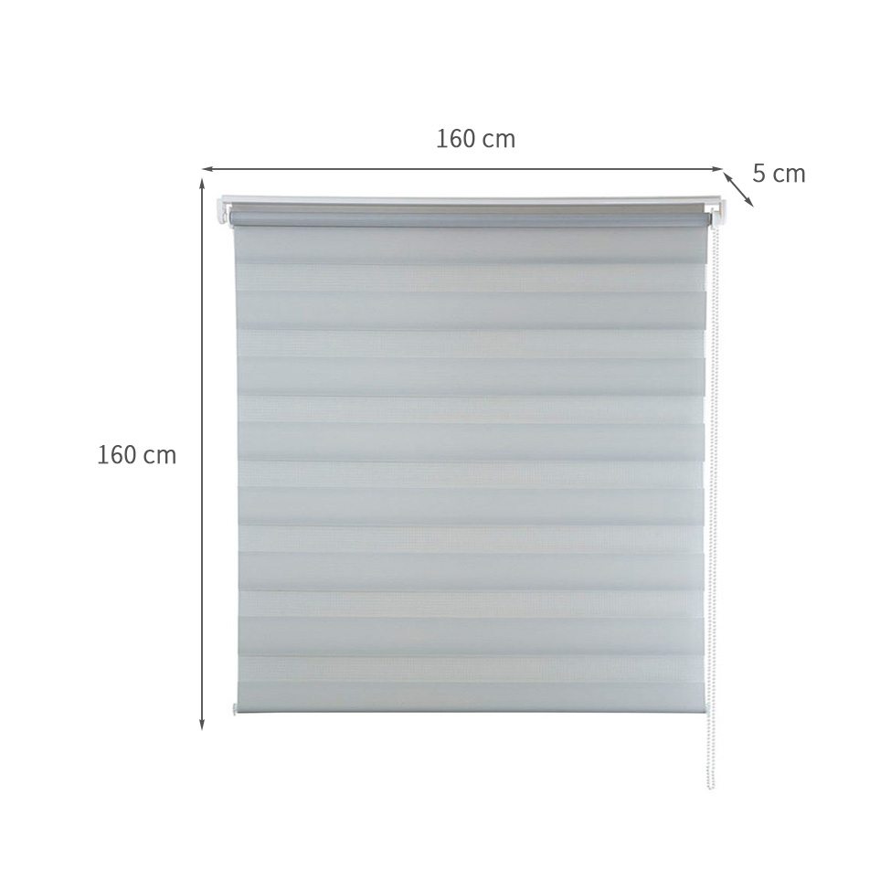 Persiana Rolo Dupla Zebra Linho Cinza 160x160