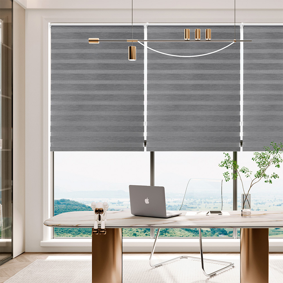 Persiana Rolo Dupla Zebra Linho Grafite 160x160